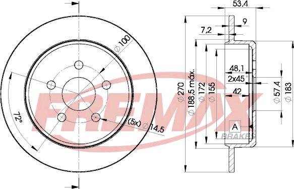 FREMAX BD-5114 - Brake Disc autospares.lv