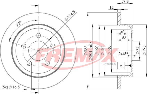 FREMAX BD-5122 - Brake Disc autospares.lv