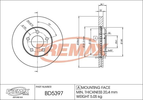 FREMAX BD-5397 - Brake Disc autospares.lv