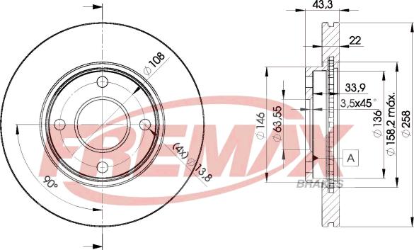 FREMAX BD-5344 - Brake Disc autospares.lv