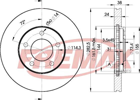 FREMAX BD-5346 - Brake Disc autospares.lv