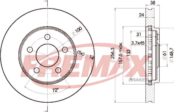 FREMAX BD-5348 - Brake Disc autospares.lv