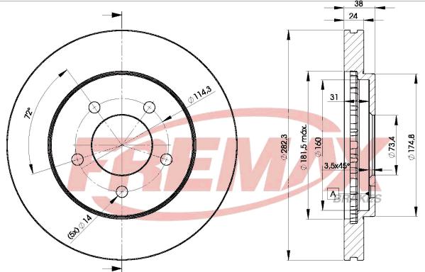 FREMAX BD-5347 - Brake Disc autospares.lv