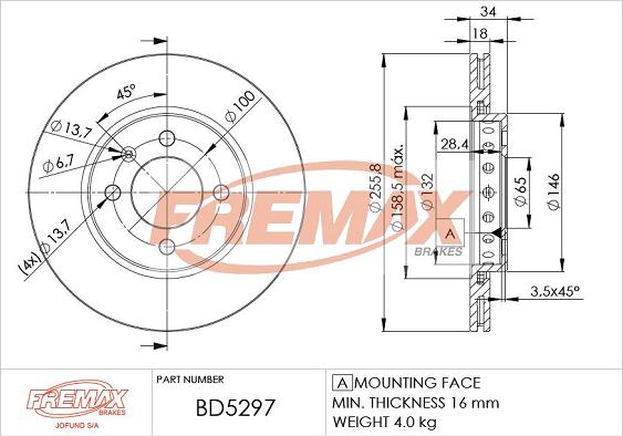 FREMAX BD-5297 - Brake Disc autospares.lv