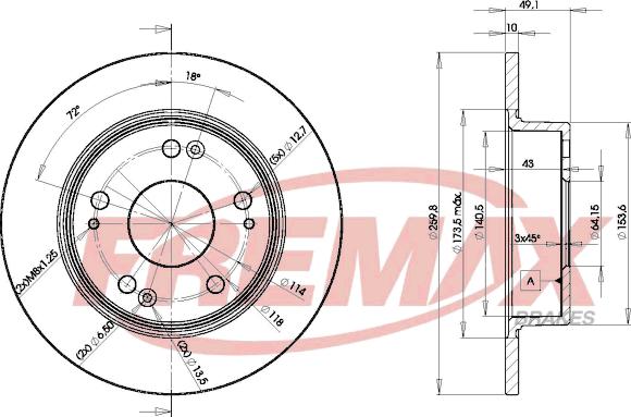 FREMAX BD-5252 - Brake Disc autospares.lv