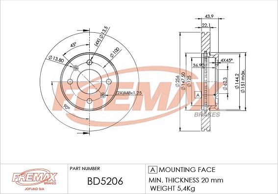 FREMAX BD-5206 - Brake Disc autospares.lv