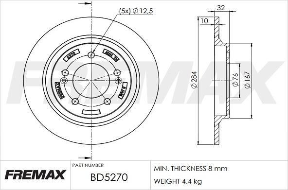 FREMAX BD-5270 - Brake Disc autospares.lv