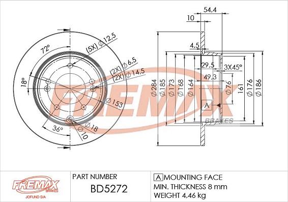 FREMAX BD-5272 - Brake Disc autospares.lv