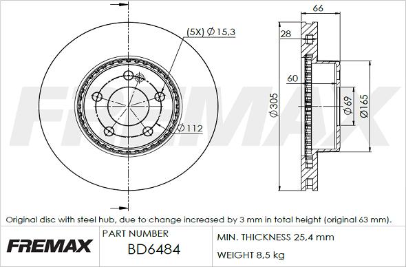 FREMAX BD-6484 - Brake Disc autospares.lv