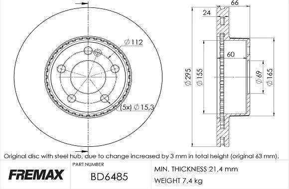 FREMAX BD-6485 - Brake Disc autospares.lv