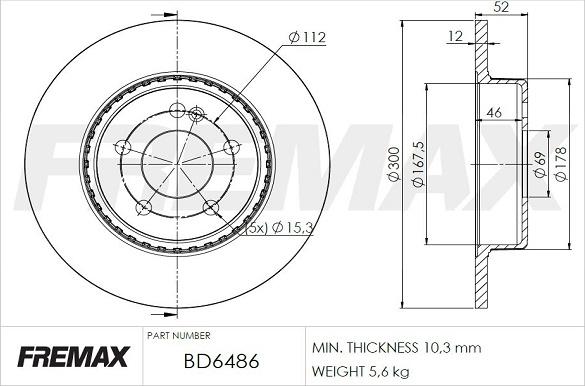 FREMAX BD-6486 - Brake Disc autospares.lv