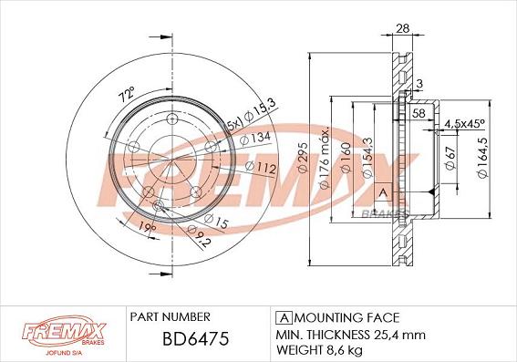 FREMAX BD-6475 - Brake Disc autospares.lv