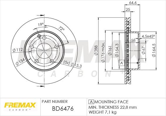 FREMAX BD-6476 - Brake Disc autospares.lv