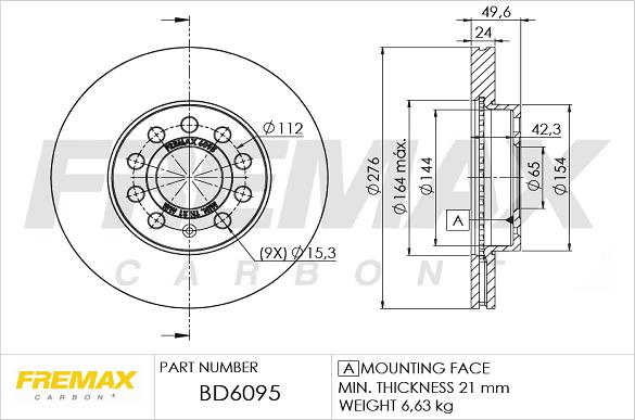 FREMAX BD-6095 - Brake Disc autospares.lv