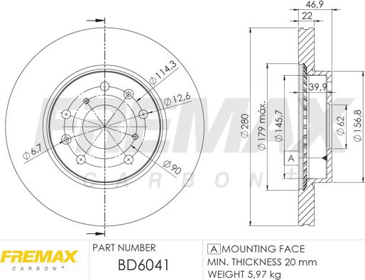 FREMAX BD-6041 - Brake Disc autospares.lv