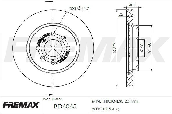 FREMAX BD-6065 - Brake Disc autospares.lv