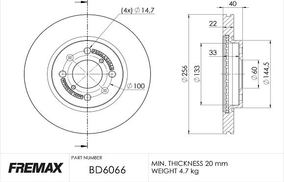 FREMAX BD-6066 - Brake Disc autospares.lv