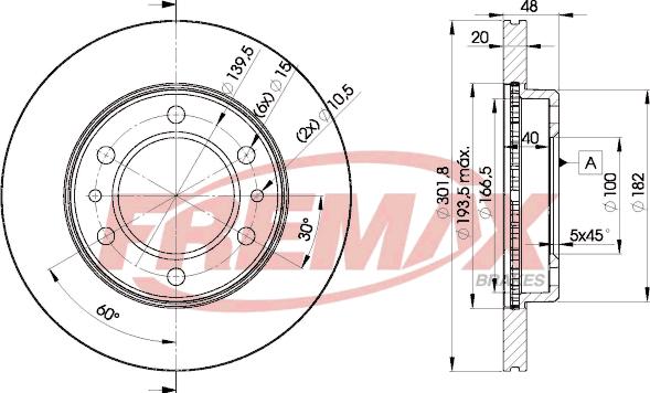 FREMAX BD-6004 - Brake Disc autospares.lv