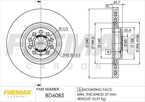 FREMAX BD-6085 - Brake Disc autospares.lv