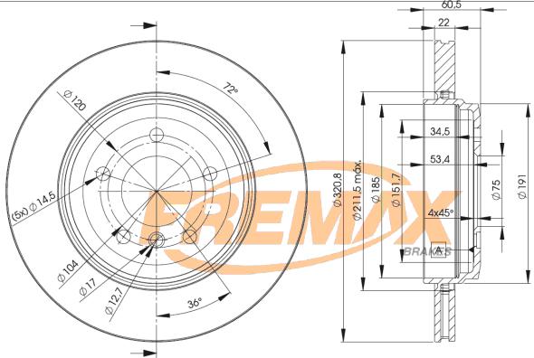 FREMAX BD-6074 - Brake Disc autospares.lv