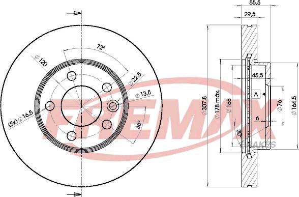 FREMAX BD-6153 - Brake Disc autospares.lv