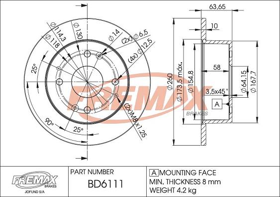 FREMAX BD-6111 - Brake Disc autospares.lv