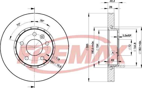 FREMAX BD-6845 - Brake Disc autospares.lv