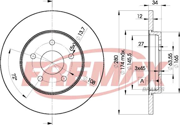 FREMAX BD-6768 - Brake Disc autospares.lv