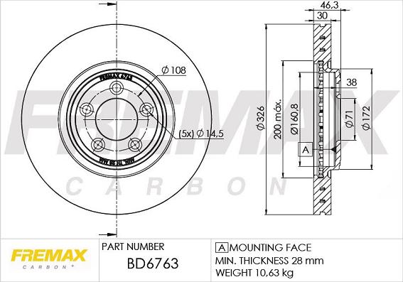 FREMAX BD-6763 - Brake Disc autospares.lv