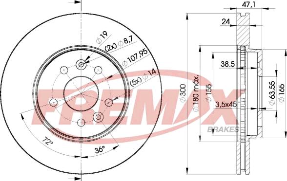 FREMAX BD-6767 - Brake Disc autospares.lv