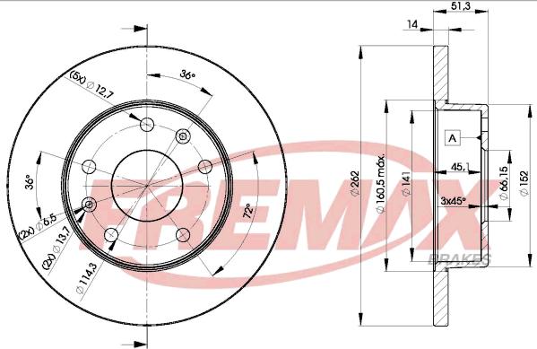 FREMAX BD-0903 - Brake Disc autospares.lv