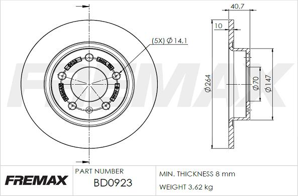 FREMAX BD-0923 - Brake Disc autospares.lv