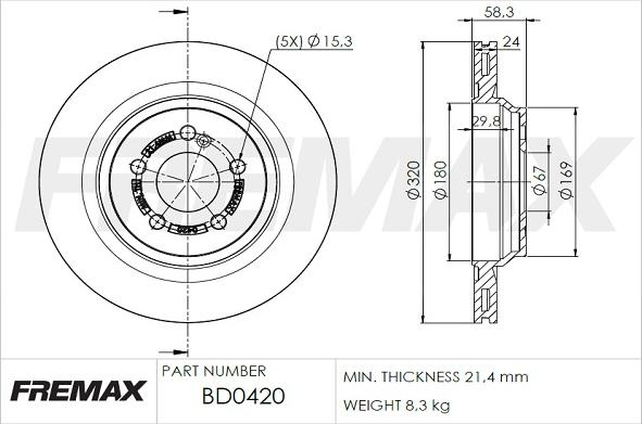 FREMAX BD-0420 - Brake Disc autospares.lv