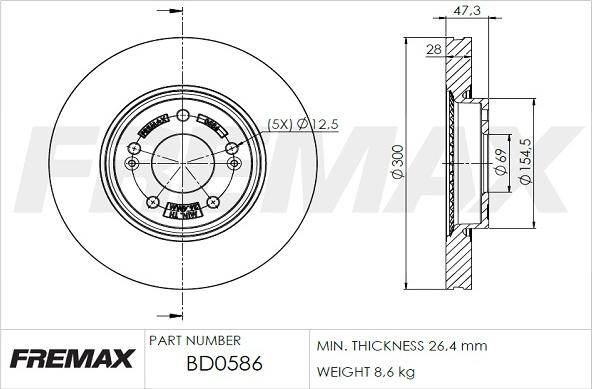 FREMAX BD-0586 - Brake Disc autospares.lv