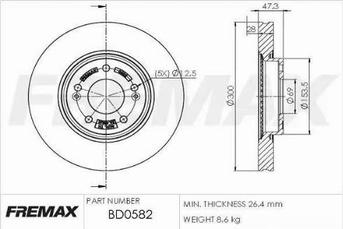 FREMAX BD-0582 - Brake Disc autospares.lv