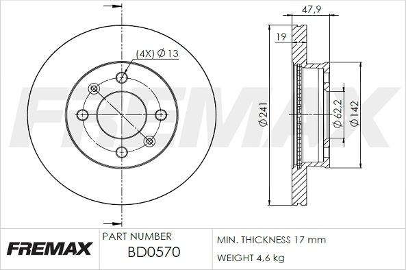 FREMAX BD-0570 - Brake Disc autospares.lv