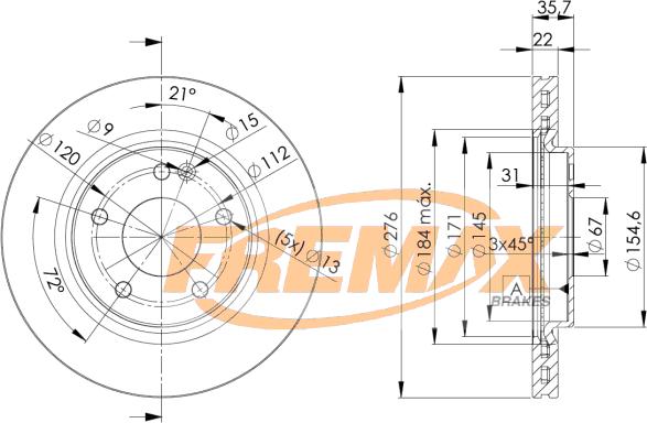 FREMAX BD-0612 - Brake Disc autospares.lv