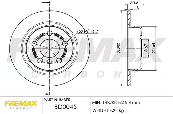 FREMAX BD-0045 - Brake Disc autospares.lv