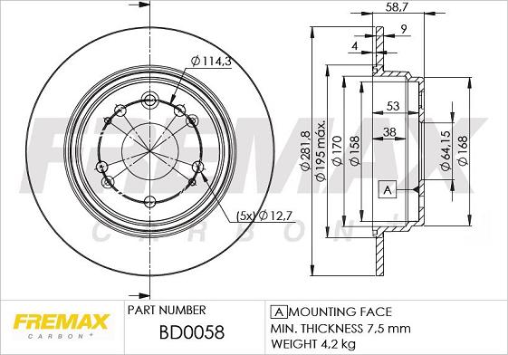 FREMAX BD-0058 - Brake Disc autospares.lv