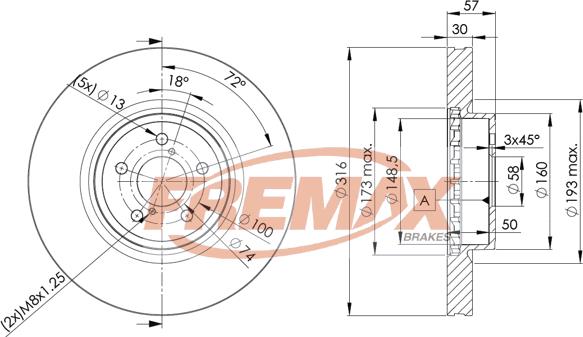 FREMAX BD-0035 - Brake Disc autospares.lv