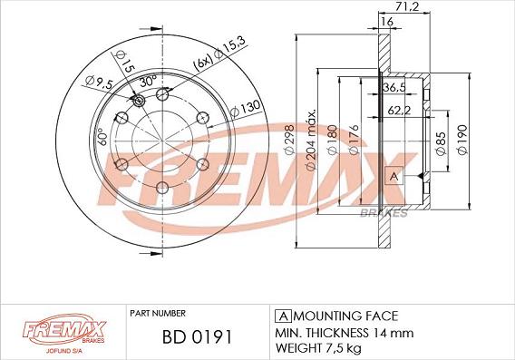 FREMAX BD-0191 - Brake Disc autospares.lv