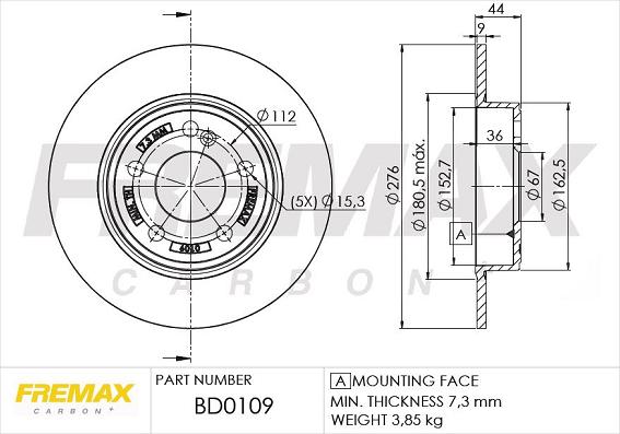 FREMAX BD-0109 - Brake Disc autospares.lv