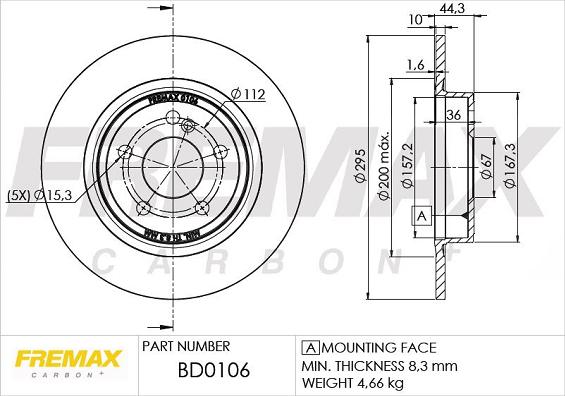 FREMAX BD-0106 - Brake Disc autospares.lv