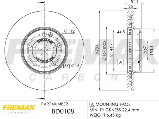 FREMAX BD-0108 - Brake Disc autospares.lv