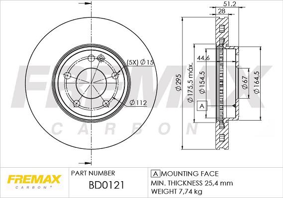 FREMAX BD-0121 - Brake Disc autospares.lv