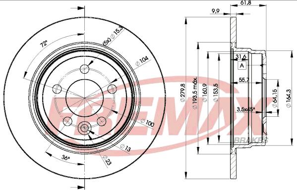 FREMAX BD-0847 - Brake Disc autospares.lv