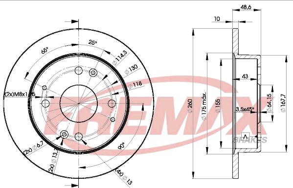 FREMAX BD-0835 - Brake Disc autospares.lv