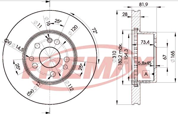 FREMAX BD-0312 - Brake Disc autospares.lv