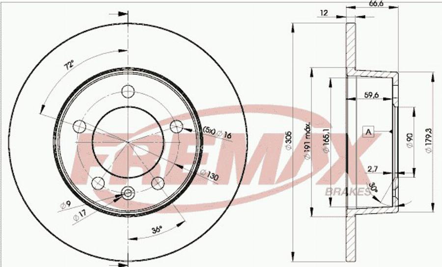 FREMAX BD-1410e - Brake Disc autospares.lv