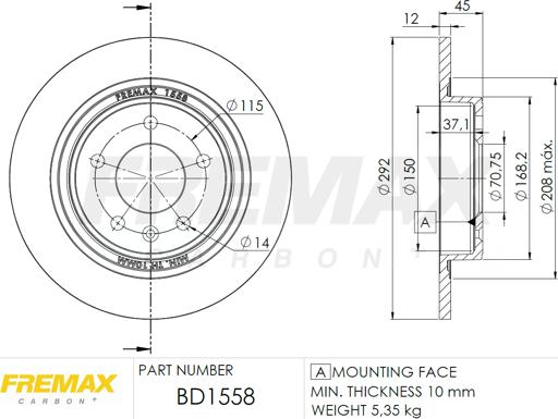 FREMAX BD-1558 - Brake Disc autospares.lv